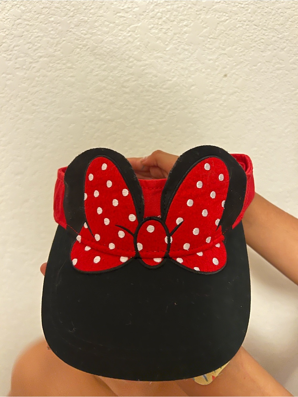 Adult Red Polka Dot Bow Visor - Brand